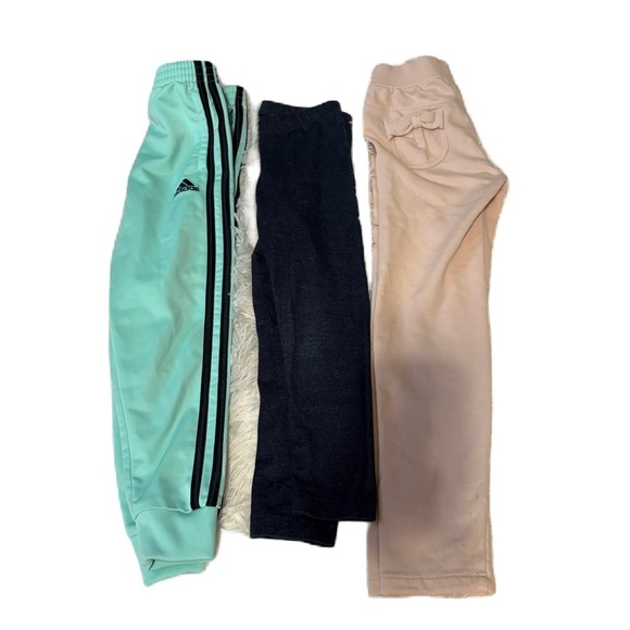 Adidas Kids' Mint Joggers Gymboree Pink Bow Pants Bundle 5T Blue Leggings Girls - Picture 1 of 7